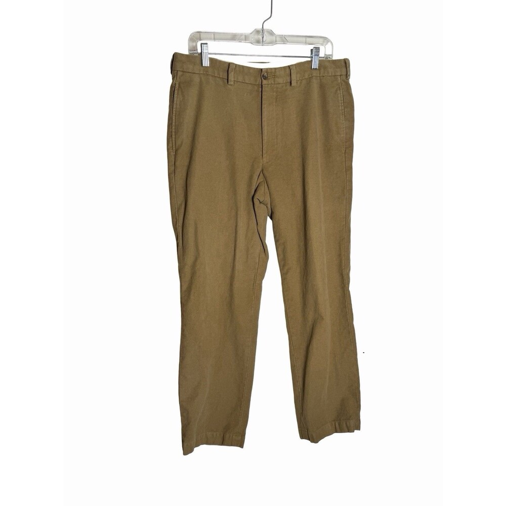 Brooks Brothers Pants Mens 33 X 30 Khaki Tan Hudson Advantage Chino Straight Leg